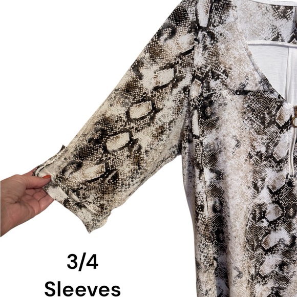 ❤️SNAKE PRINT  w/GOLD TONE HARDWARE TOP   PLUS: 2X    #T - Picture 5 of 9